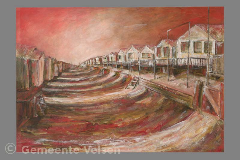 Foto van Strandhuisjes kleine strand IJmuiden